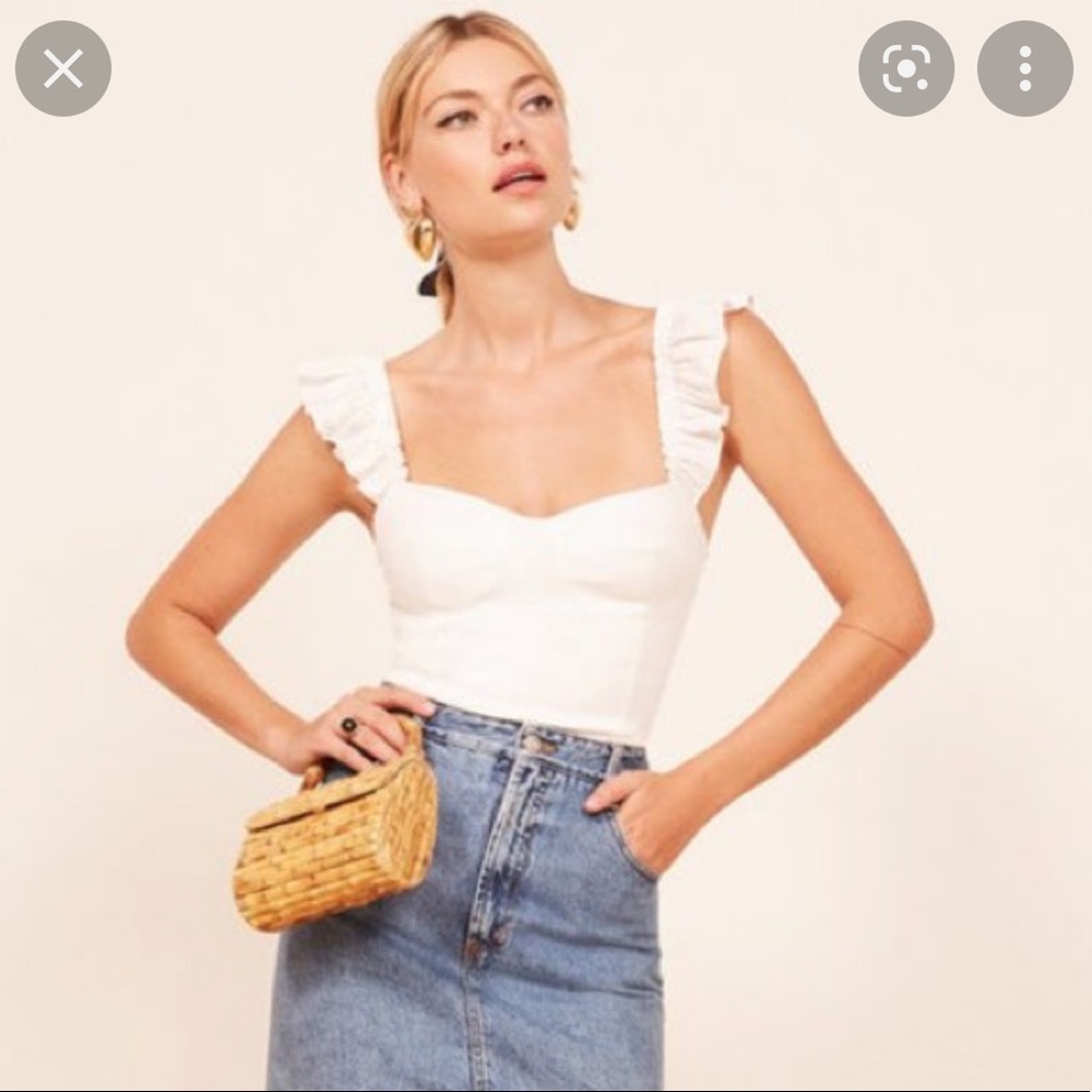 Reformation Elena Top in White